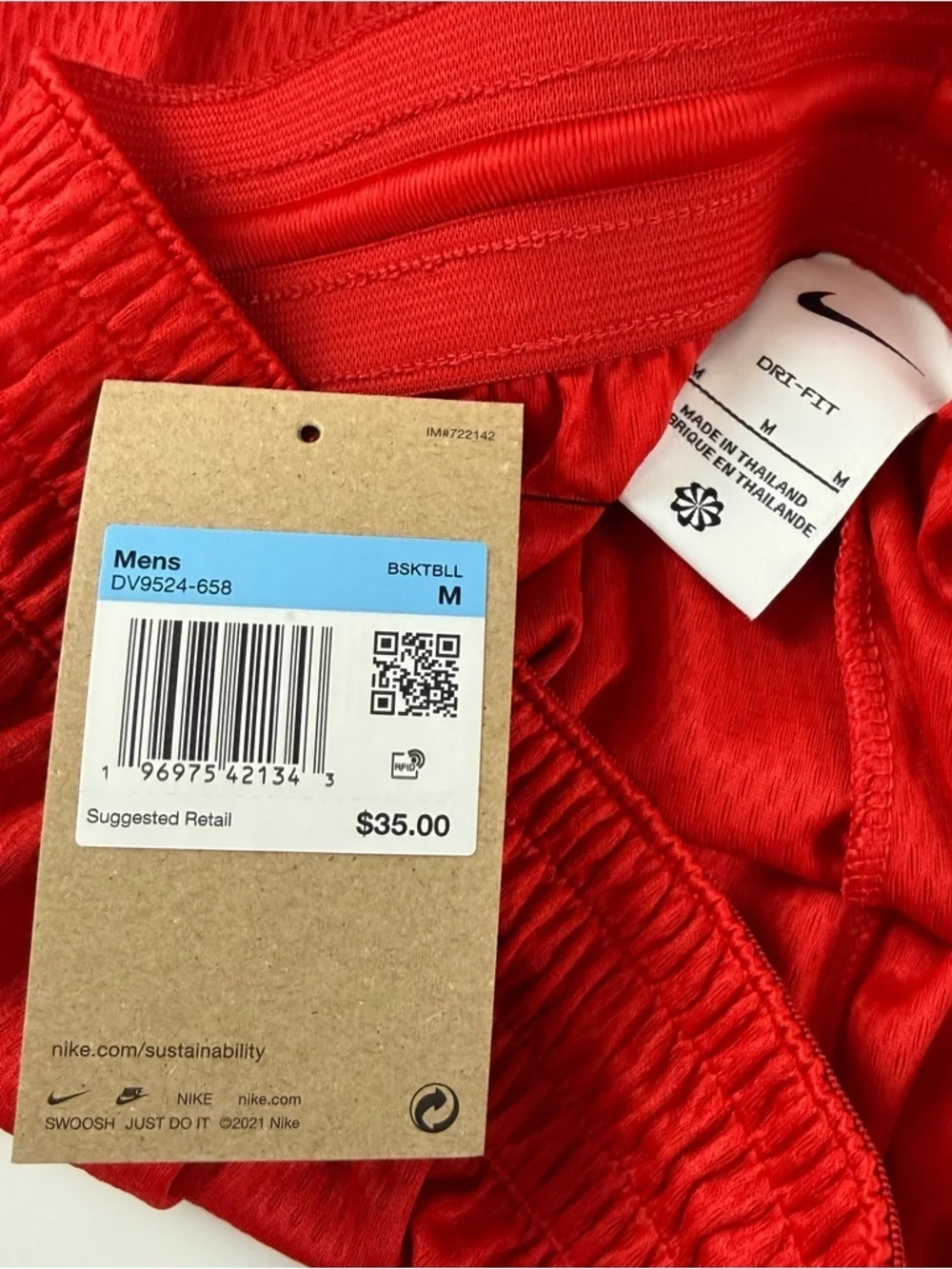 Nike Dri-FIT Basketball Athletic Shorts Mens Medium Red DV9524-658 Loose NWT  .